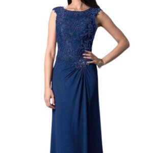 NWT Feriani Couture 18402 Evening Dress Cobalt In Size 8